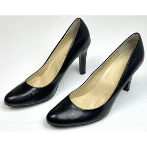 LAUREN RALPH LAUREN Womens US 9.5 B Black Leather Zabrina Pumps Heels SHOES EUC
